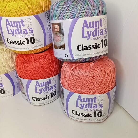 Lot of 8 Aunt Lydia's #10 Cotton Crochet Thread 300 Yds 7 Full 1 Partial - Picture 4 of 5